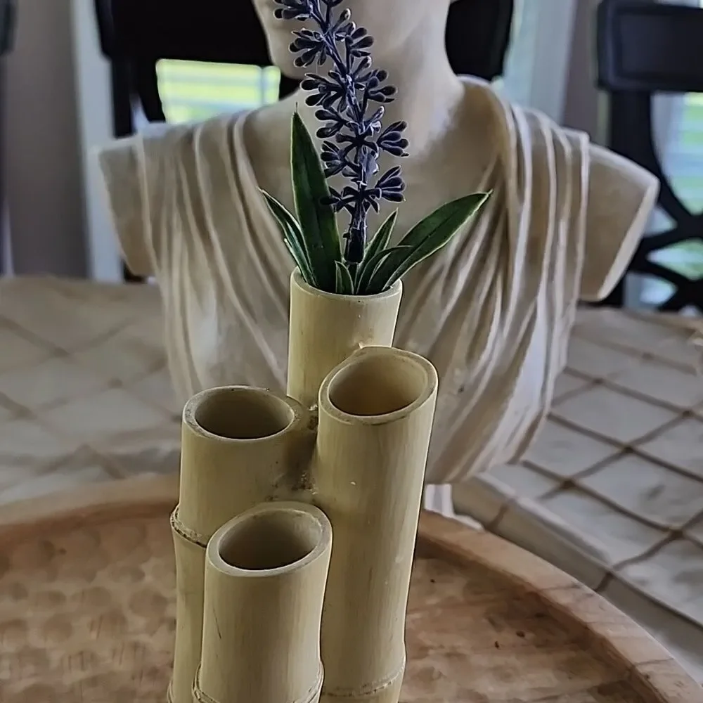 Hand Painted Faux Bamboo Vase